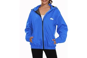OSTOO Women's Running Cycling Lightweight Rain Jacket Waterproof with Hood Hiking Wind Breakers Pullover