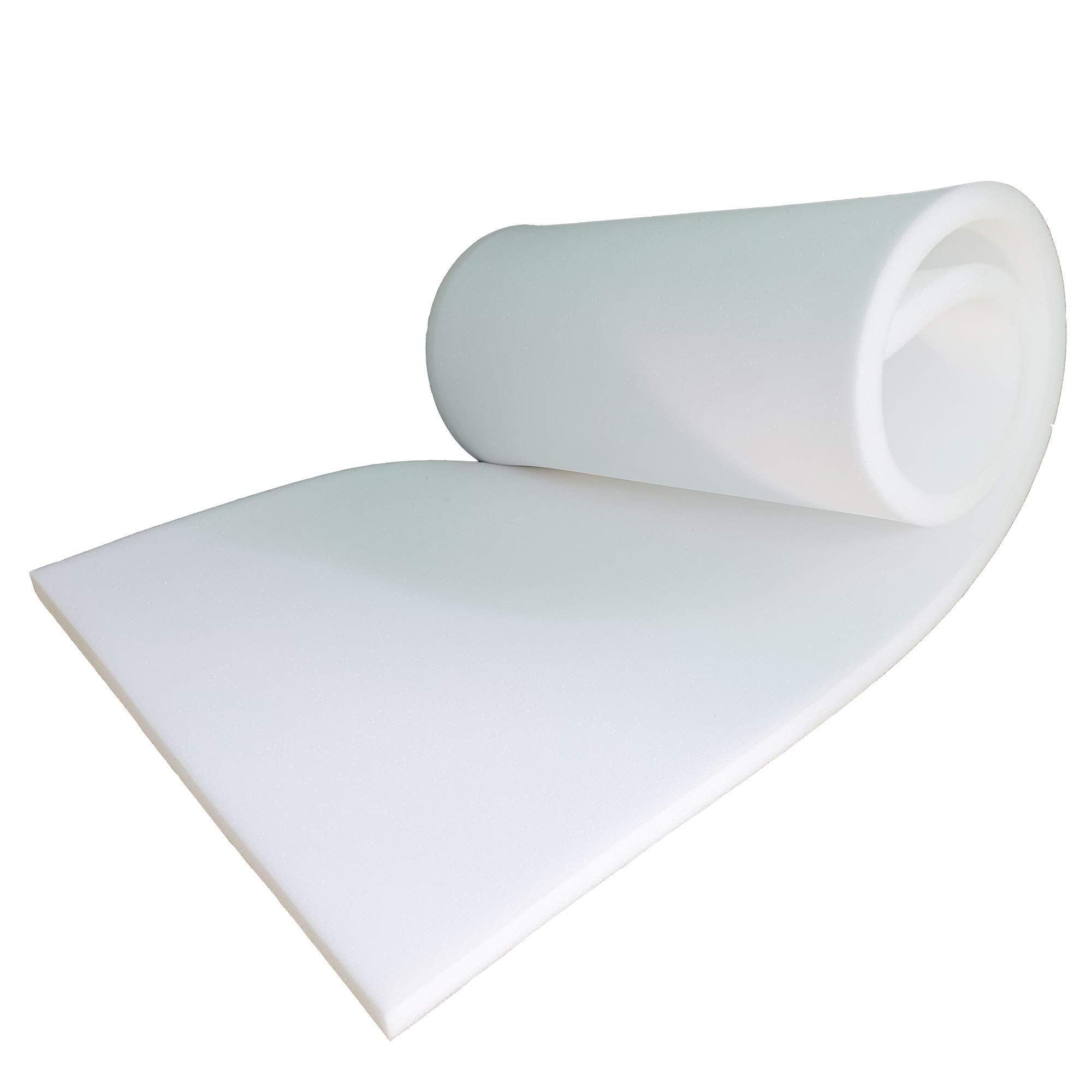 Cloe' Louis Premium High Density White Upholstery Foam Sheet 60" x 20" x 1"