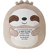 Finebee Sloth Plush, Cute Sloth Stuffed Animal, Positive Plushies Doll Funny Reduce Pressure Toy Cheer Up Gifts for Girls Boys Party Decor 10"