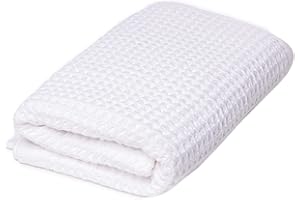 SUTERA - Waffle Hand Towel for Bathroom, Luxury Bath Towels Infused with Silver Ions, Ultra Soft Absorbent Quick Drying Design Shower Towels, Lightweight Californian Pima Cotton Fiber - White