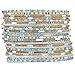 LUX ACCESSORIES Mint Gold Tone Glitter Indian Wedding Boho Multi Bangle Set 24PC
