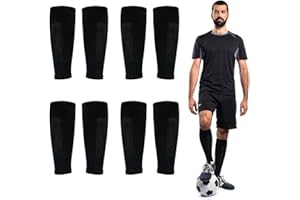 Ukontagood 4 Pairs Leg Sleeves for Soccer, Shin Guard Sleeves Accompany Grip Socks, Youth Adults