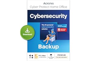 Acronis Cyber Protect Home Office 2023 | Premium | 500 GB Cloud-Space | 5 PC/Mac | 1 Year | Windows/Mac/Android/iOS | Internet Security with Backup | Activation Code by email