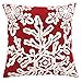 HOSL 4-Pack PSD34 Embroidery Embroidered Merry Christmas Snow Square Decorative Throw Pillow Case Sofa Car Cushion Cover 18x18-inch (Set of 4)
