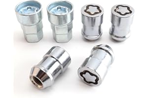 YYHHZZ M12 x 1.5mm Wheel Locks, Fit for Impala, Equinox, Cruze, Accord, Civic, Element，Pilot, Wheel Locks Lug Nuts, 4 Locking Lug Nuts, 2 Pcs Wheel Lock Key