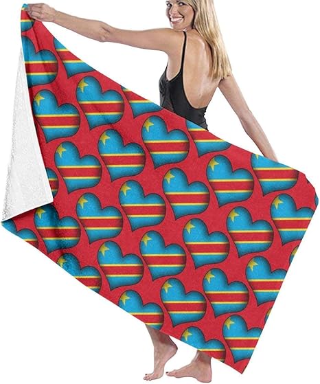 Amazon コンゴ民主共和国ラブビーチタオル人格スイミングプール水特大バスタオル80x130 Cm バスタオル ホーム キッチン オンライン通販