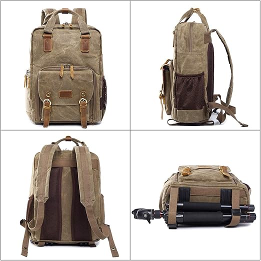 Mochila de Lona para cámara réflex Digital, Gran Capacidad ...