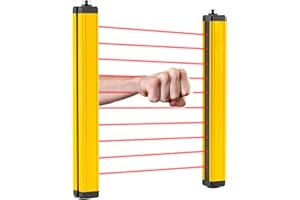 Antstone Safety Light Curtain Sensors Safety Light Grating Security Protection Device 40mm Beam Pitch(10 Beams)