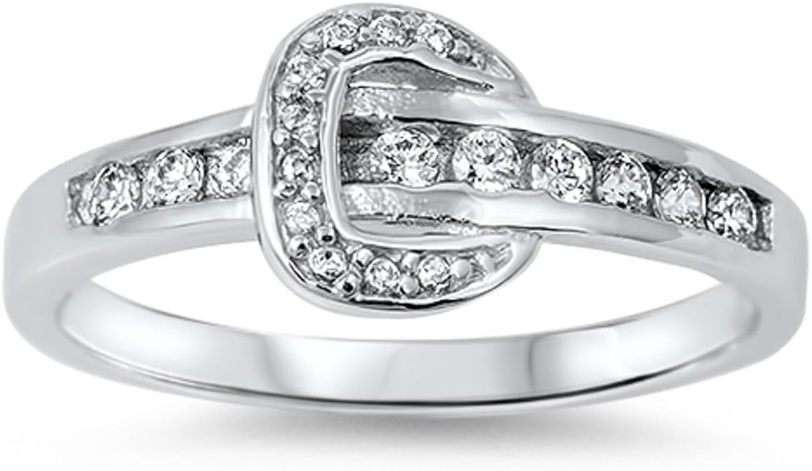 925 Sterling Silver Belt Buckle Ring (8) Jewelry