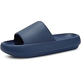 welltree Slides for Women Men Pillow Slippers Non-Slip Bathroom Shower Sandals Soft Thick Sole Indoor and Outdoor Slides