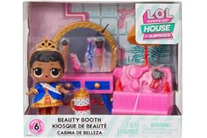 L.O.L. Surprise! OMG House of Surprises Beauty Booth Playset with Her Majesty Collectible Doll and 8 Surprises, Dollhouse Accessories, Holiday Toy, Great Gift for Kids Ages 4 5 6+ Years & Collectors