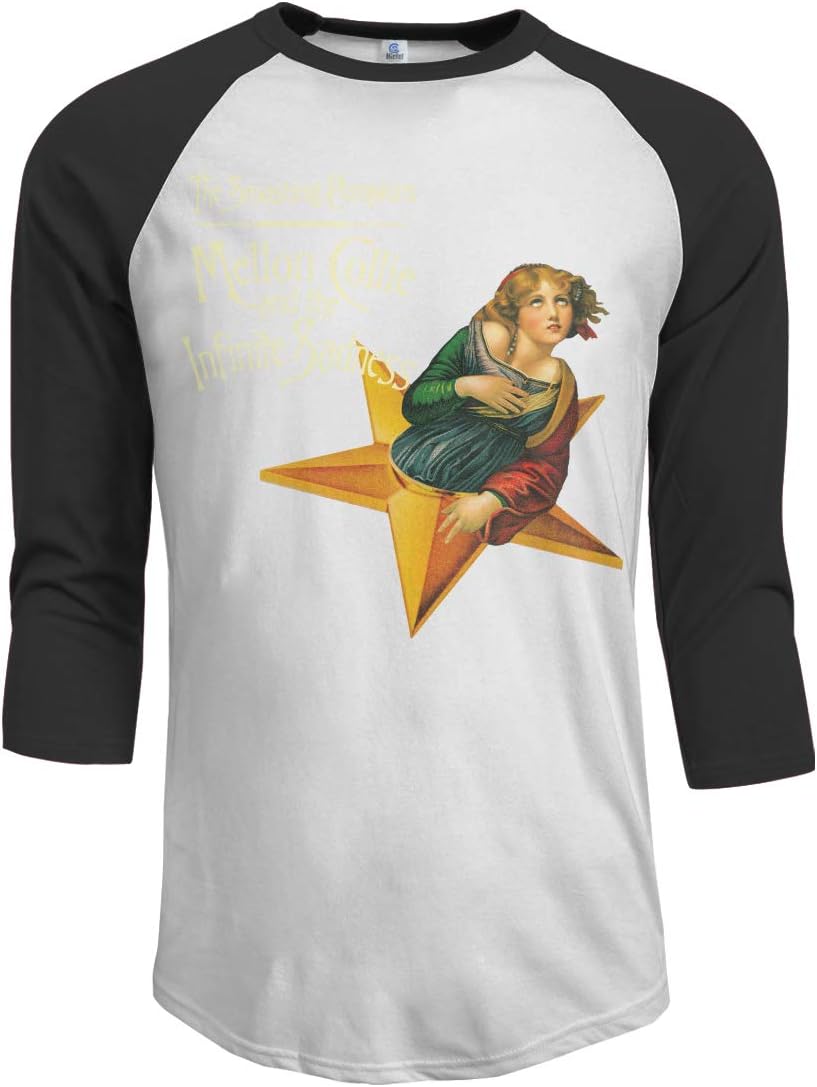 JeremiahR The Smashing Pumpkins\r\n Mellon Collie and Infinite Sadness Men's 3/4 Sleeve Raglan Baseball Tee Black