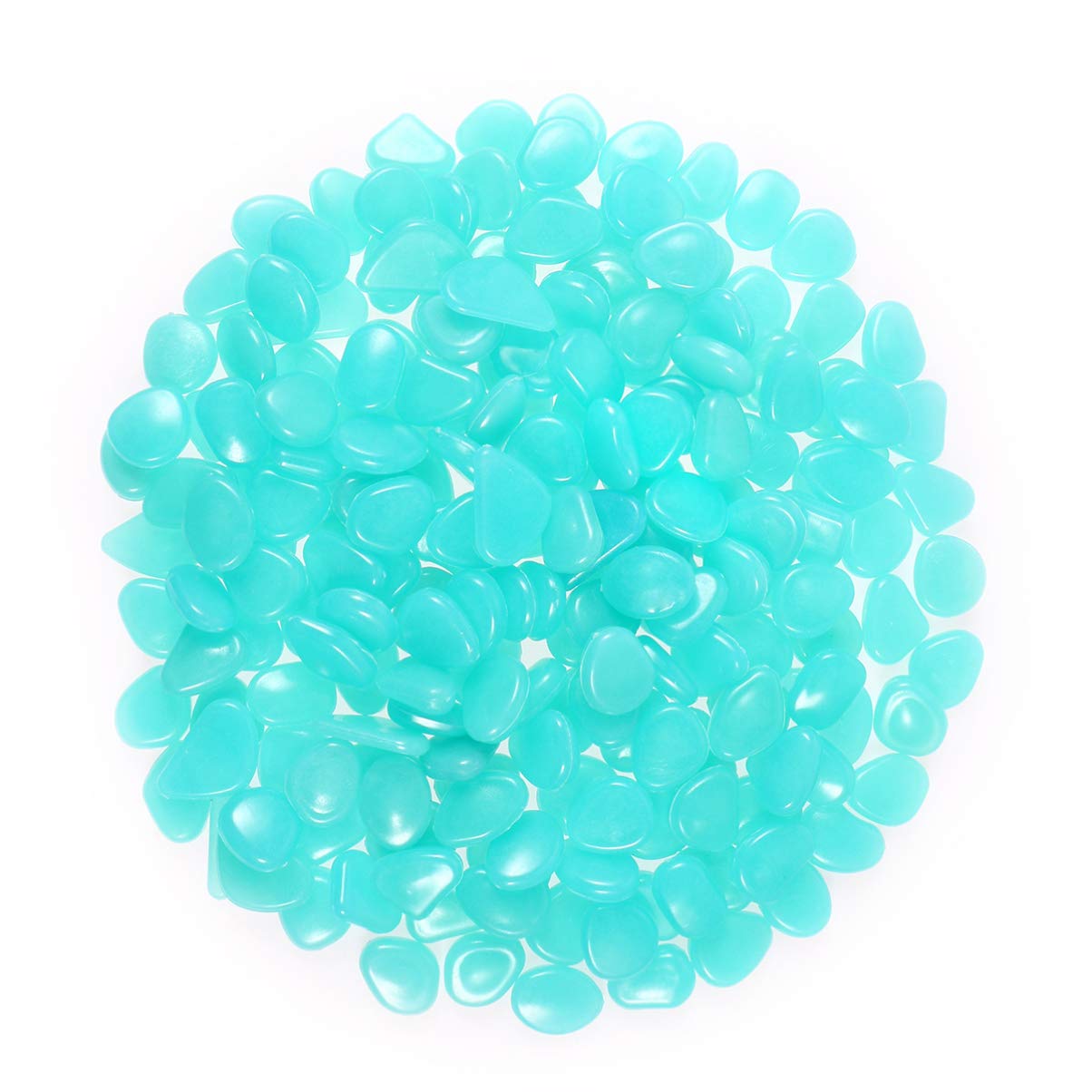 BESTonZON 200PCS Luminous Cobblestones, Glowing Pebbles Stones Glow in the Dark for Garden Walkways Decoration, Aquarium Fish Tank, Park Ornaments etc, Decorative Resin Gravel