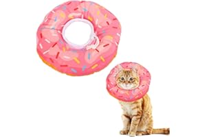 FRIUSATE Cat Cone Collar Soft - Adjustable Elizabethan Recovery Collar, Cute Donut Lightweight Neck Cone for Cats and Kittens After Surgery, Comfortable to Stop Licking