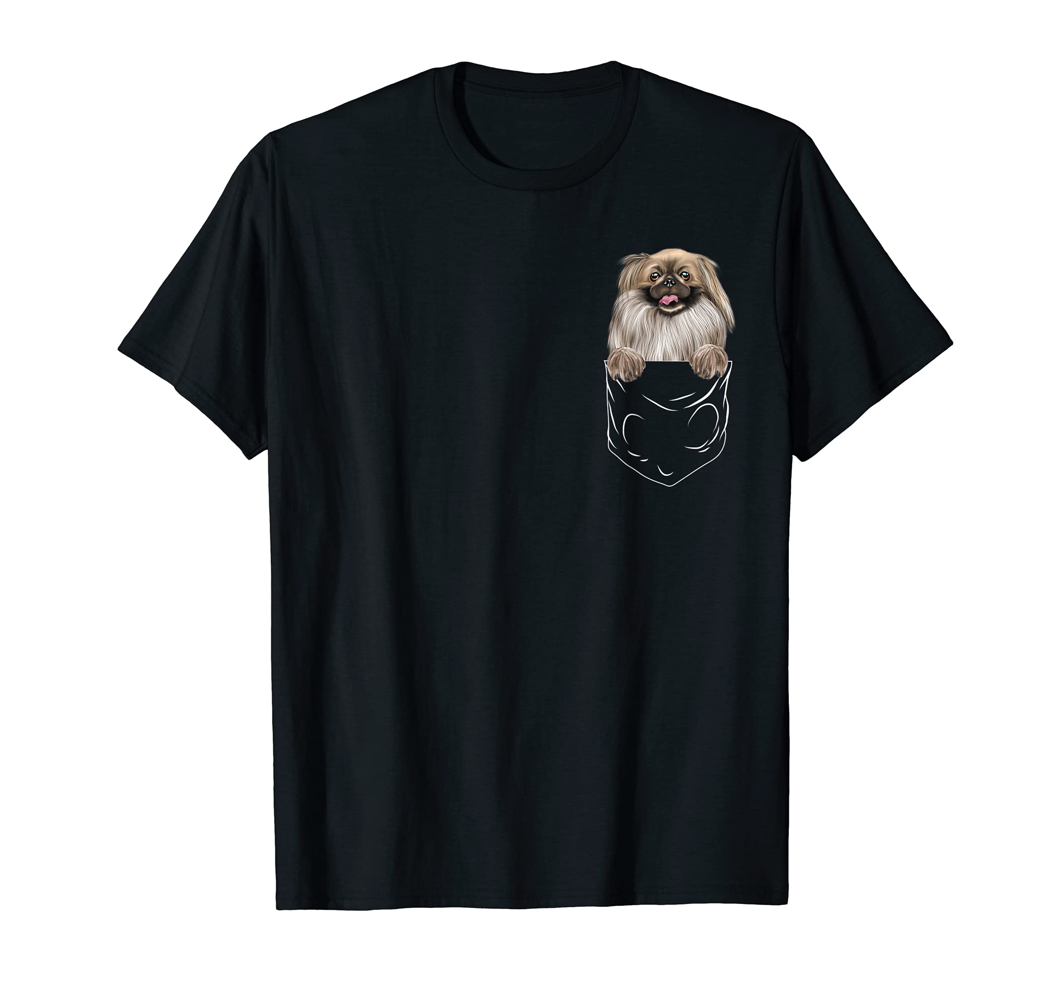 Dog In Pocket Pekingese Funny Dog Lover T-Shirt