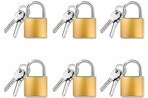 LIXDREM Luggage Locks with Keys, 20mm Small Padlock School Gym Locker Lock, Keyed Metal Pad Locks for Travel Baggage & Suitcases, 6 Pack