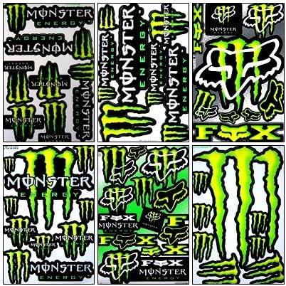 6 Rockstar Energy Drink Metal Mulisha Yamaha Kawasaki Motocross Racing Helmet Motorcycle Decal Sticker