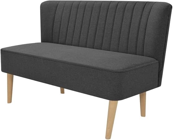 Shengfeng Canapé Gris Foncé De 2 Places Tapisserie De Tissu