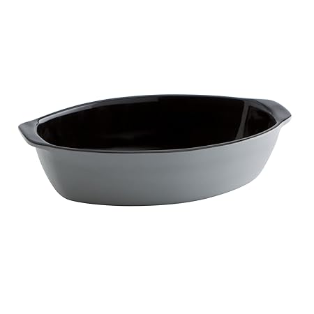 La Bouchée Fuente para Horno, Gris y Negro, 28 x 19 x 8 cm: Amazon ...