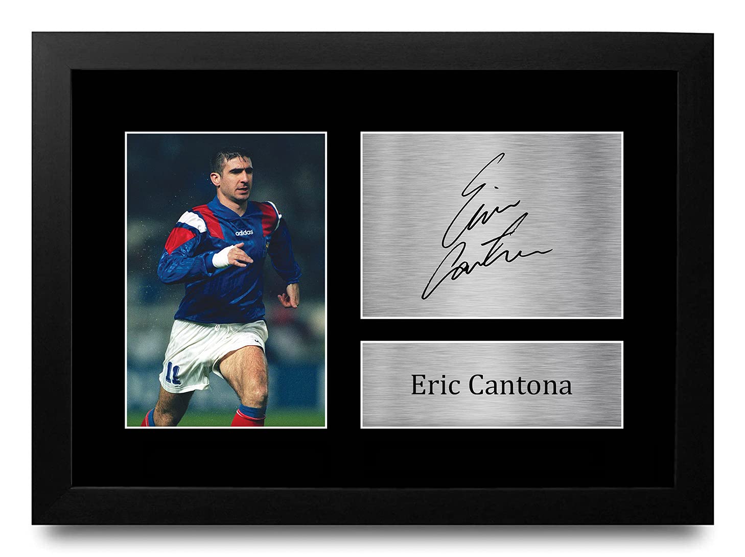 HWC Trading FR A4 Eric Cantona France Gifts Printed Signed Autograph Picture for Football Fans and Supporters - A4 Framed