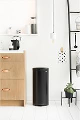 Brabantia NewIcon Pedal Bin 30L Matt Black Soft Closure with Inner Bucket view 7