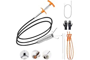 QWATUY 61 Inch Drain Snake Hair Drain Clog Remover Tool Set, Flexible Sink Snake Drain Cleaner Tool Set, Plumbing Snake for Toilet Sewer Shower Kitchen Bathroom Tub Clogged Hair Removal Cleaning Tool