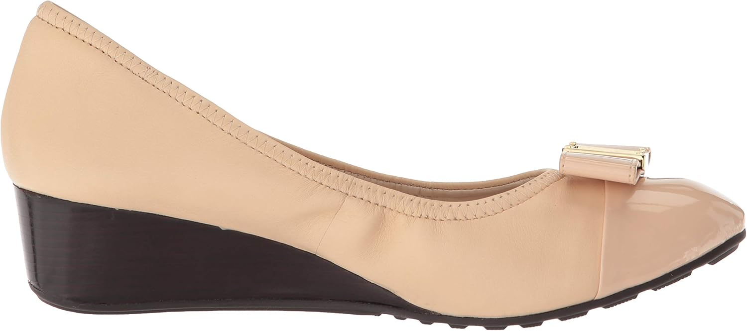 cole haan emory leather wedge pump
