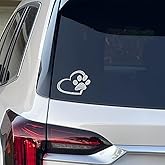 car Bling Stickers and Decals, Cars Walls Laptop Luggage Bling Rhinestone Stickers, Heart with Dog paw(4 X 3.5 Inch) (Love)
