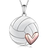 Daixiya Volleyball/Softball/Basketball/Baseball/Golf Necklace 925 Sterling Silver Sport Pendant Necklaces Jewelry Gifts for Women Men Sport Lovers