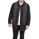 Dockers Men's Weston Wool Blend Coat | Wool Blend, Detachable Plaid Scarf, Hidden Zip &amp; Button Closure, 2 Welt Pockets, Interior Zip Pocket