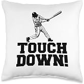 Baseball Touchdown Funny Sarcastic Baseball Touchdown Throw Pillow
