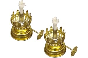 OATIPHO Kerosene Lamp Burner Wicks with Metal Holder for Mini Glass Oil Lamps for Home and Camping Use 2Pcs
