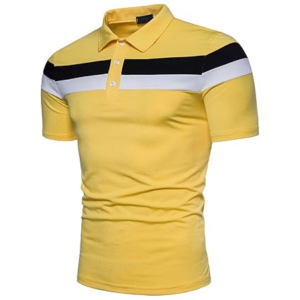 HWTOP Polo Shirt Männer T-Shirt Mode Persönlichkeit Beiläufige Dünne Kurze Hülsen Patchwork Spitzenbluse