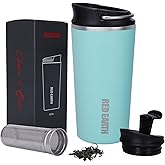 GiNT 17oz Travel Tea Mug with Infuser and Two Lid. Vacuum Insulated 316 Stainless Steel Travel Coffee Mug. Dishwasher Safe Tea Cup with Tea Strainer for Hot and Cold Brew Coffee or Tea(Green)