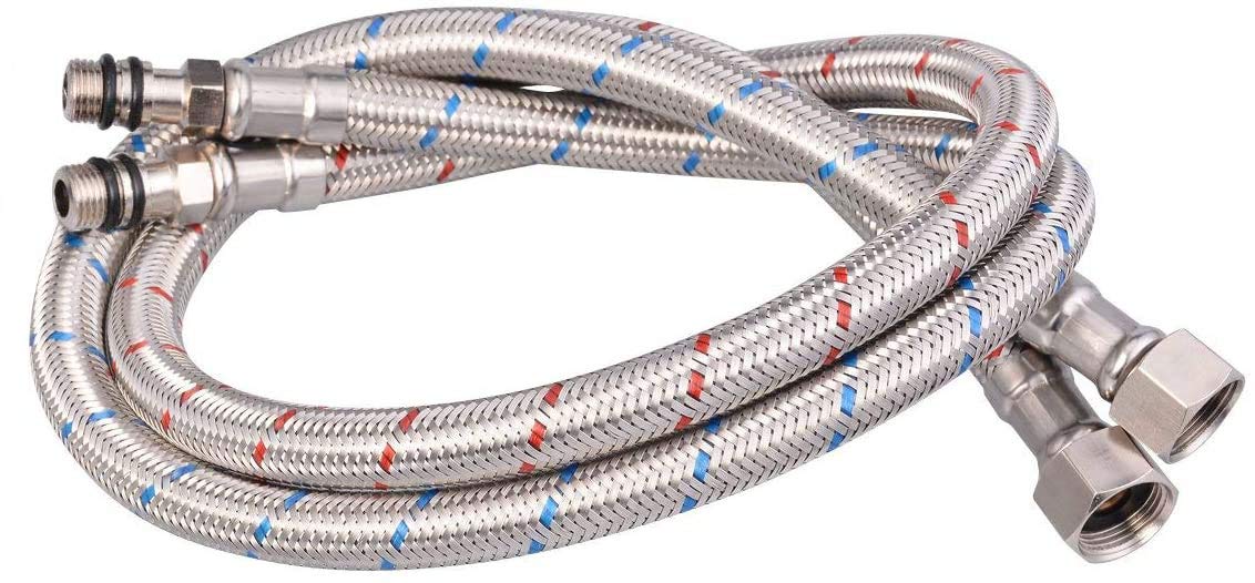 Flexible Hose Pipe Tap Tails for Monobloc Basin Or Kitchen Taps (500mm x 10mm)