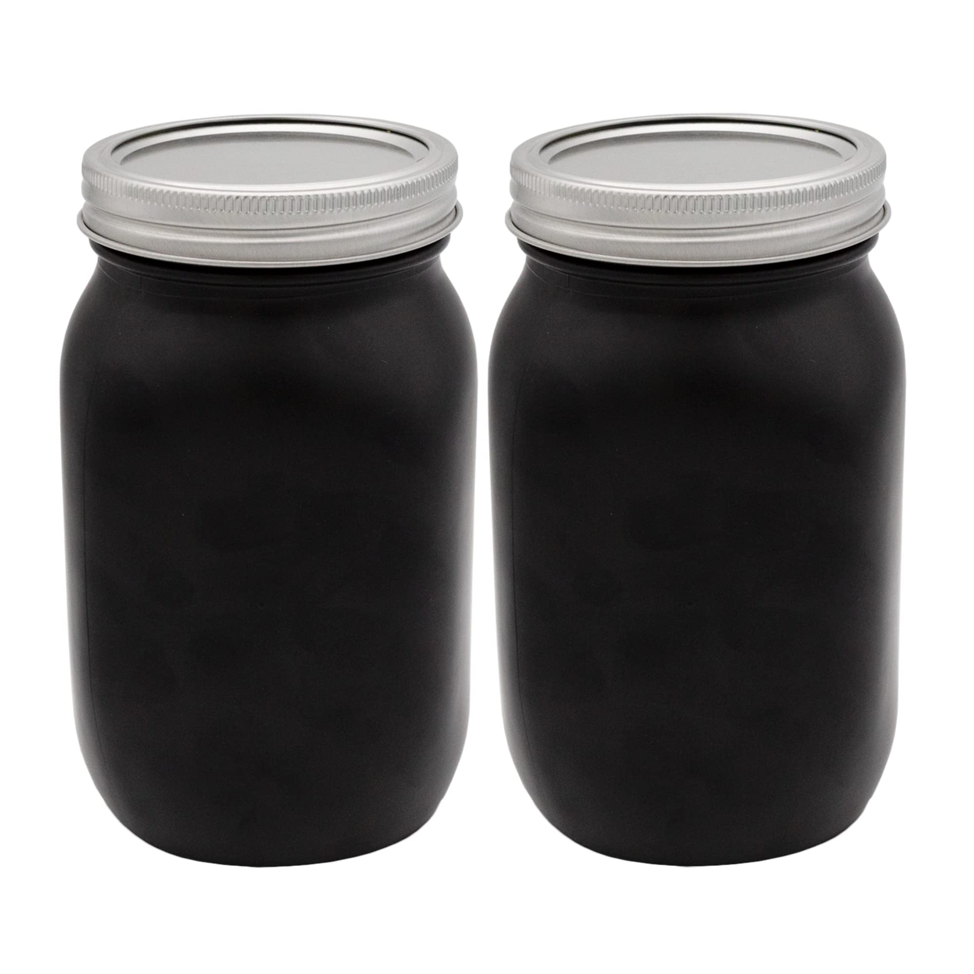 Photo 1 of Darware Farmhouse Black Mason Jars (Set of 2); Home Decor and Storage Wide Mouth Decorative Wide Mouth Mason Jars, Black-Painted