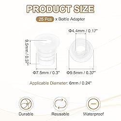PATIKIL Bottle Adapter 0.28"/7mm, 25 Pcs Press in