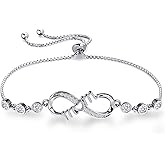 Silver Infinity Heart Bracelets for Women Hypoallergenic Silver Plated Cubic Zirconia Dainty Women’s Jewelry Perfect Gifts for Mom
