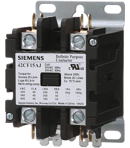 SIEMENS C3g 4本 Siemens 42CF35AG Definite Purpose Contactor, 3-Pole, 40 Amp, 208