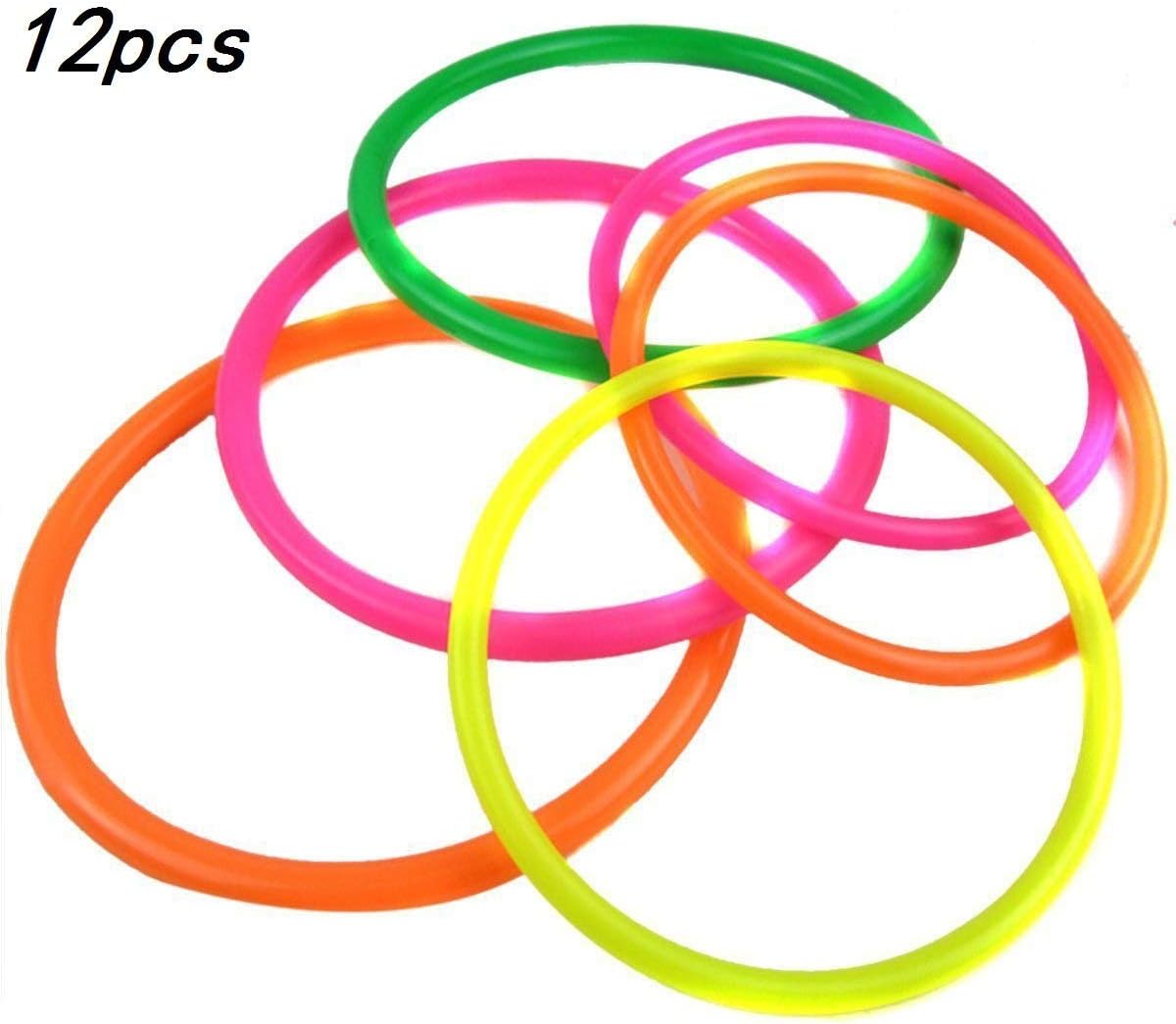 VANVENE 12 Pcs Multicolor Plastic Toss Rings for Speed and Agility Practice Outdoor Games Bridal Shower Kids
