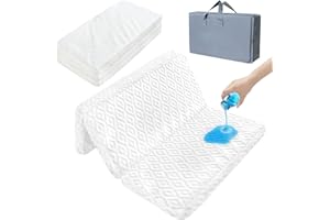 Pack and Play Mattress Pad 38" x 26", Trifold Playard Pack and Play Mattress with Ultra Soft Jacquard Waterproof Cover, Baby 