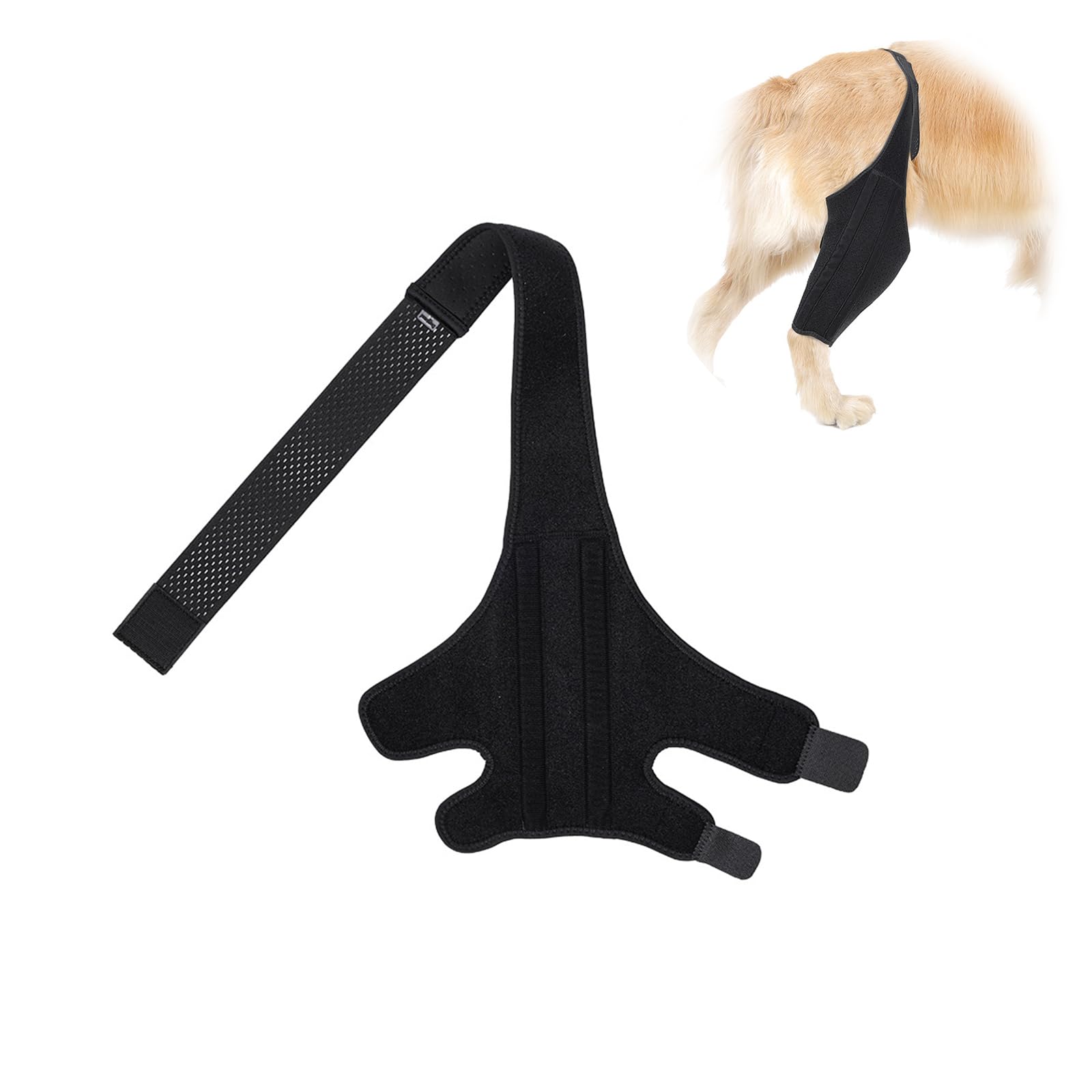 WEEVDRIE Dog Hip Knee Leg Brace,Adjustable Dog Leg Braces for Back Leg,Dog Knee Brace for Dog ACL Brace Hind Leg or Rear Leg,Alleviates Pain Reduces Inflammation (Black-M)