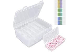 Cosics Bead Organizers and Storage, Clear Plastic Bead Storage Containers with Lid, 6 Mini Rectangles Boxes for DIY Jewelry, Bracelet Making, Stickers, False Nails, Screws, Seeds