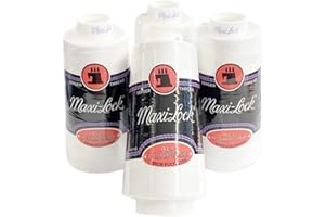 AMERICAN & EFIRD 4 Large Cones (3000 Yards Each) Text 27 Polyester Sewing Quilting Serger Maxi Lock All Purpose Thread White or Black (White)