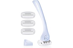Billie Razors for Women Shave Kit – Women’s Razor + 4 x 5-Blade Razor Refills + Magnetic Holder – Cool Blue
