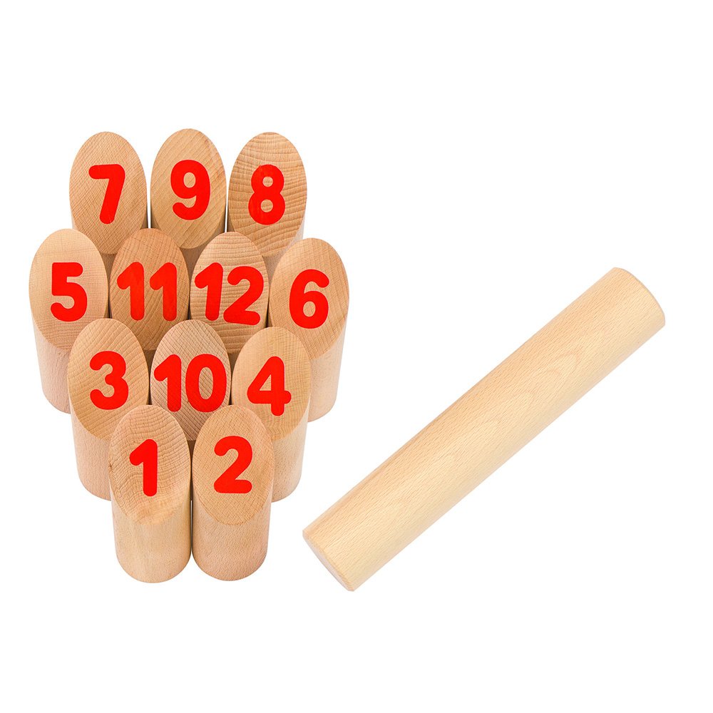 Goki Viking Game Number Kubb in a Cotton Bag