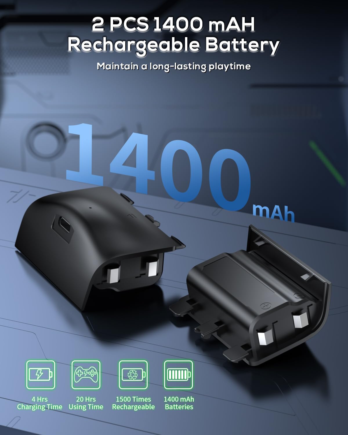 MENEEA Ständer mit Lüfter für Xbox Series X Zubehör, 5 in 1 Vertikale Dual-Ladegerät mit Controller Ladestation, 2stk 1400mAh Akkus,Konsole Kühler, Headset-Halterung und Spiele-Aufbewahrung (Schwarz) 5