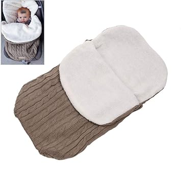 Battilo Home Unisex Newborn Baby Swaddle Blankets Knit Soft Warm Stroller Wraps Sleeping Bag Sleep Sack For 0 12 Months Baby Boys Girls Khaki