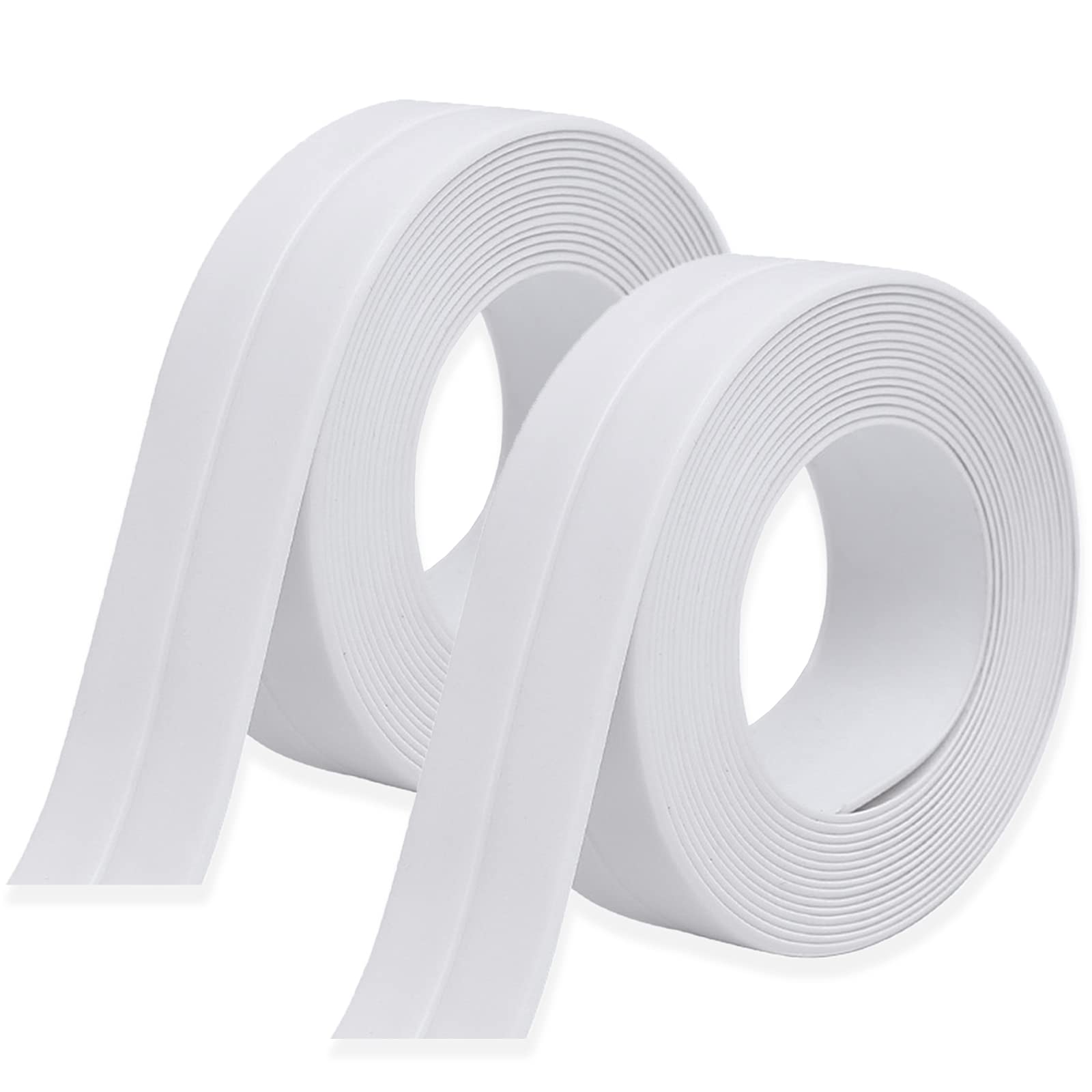 Anjing 2 Pcs Caulk Strip Sealant Tape PVC Skirting Strip White Tape For Kitchen and Bathroom Bath Sealant Strip 3.2mx3.8cm