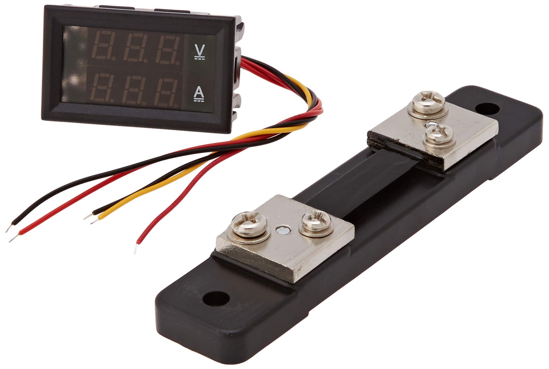 Drok YB27VA-50A Digital Dual-Display Voltmeter, Black